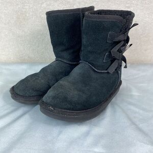 Koolaburra by UGG Big‎ Girls Victoria Short Boot, Black, Size Bows